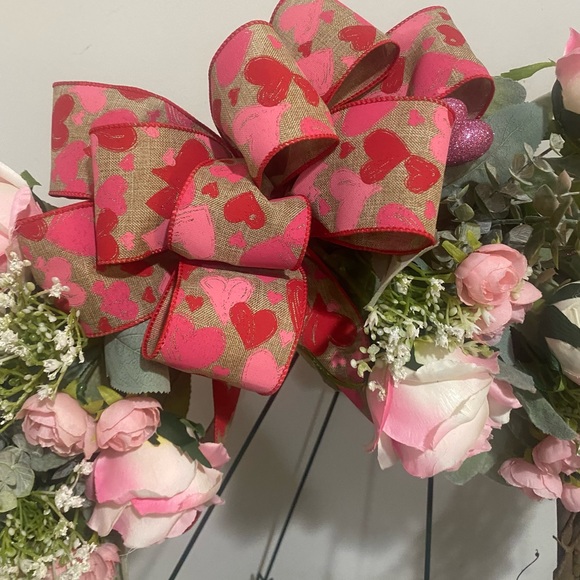 Grapevine Wreath,Valentine’s Day Wreath,SpringWreath,Lambs Ear,Valentines decor - Picture 5 of 6